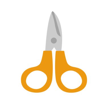 Makas simgesi vektör illüstrasyonu, beyaz arkaplanda izole edilmiş kapalı makas klipsi sanatı