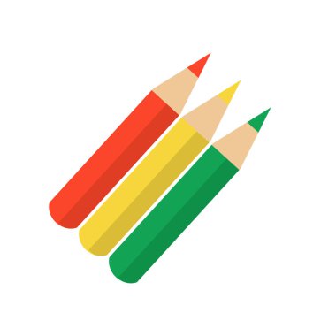 Çizim için renkli kalem, renkli kalem ikonu vektör illüstrasyonu