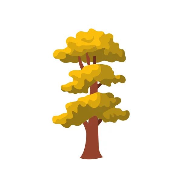 Handgezeichnete Baum Vektor Illustration Herbst Herbst Baum Mit Gelben Blättern — Stockvektor
