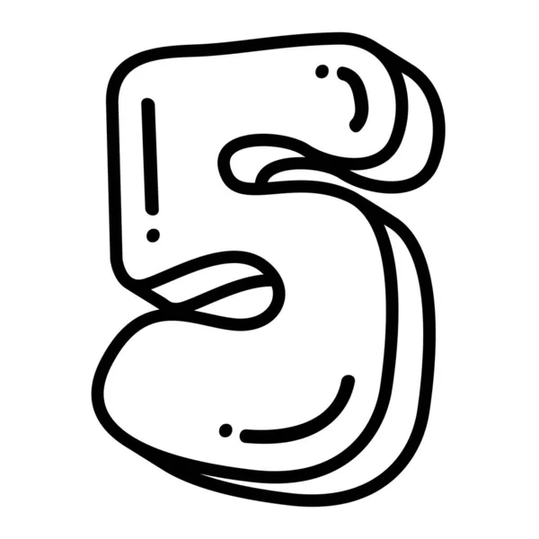 かわいい面白い番号 ベクトルイラスト 面白い漫画番号 ラインアートスタイルのフォント — ストックベクタ