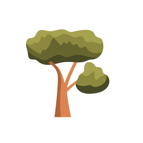 Karikatura Zelený Strom Plochý Vektor Ilustrační Designové Prvky — Stockový vektor