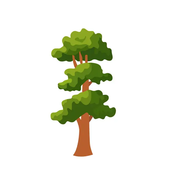 Cartoon Πράσινο Δέντρο Διανυσματικά Εικονογράφηση Στοιχεία Πρότυπο Σχεδιασμού — Διανυσματικό Αρχείο