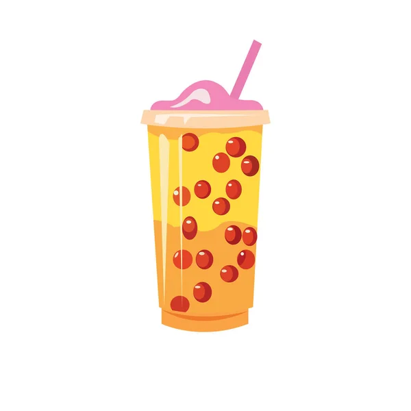 Boba Oder Bubble Tea Drink Tapioka Perlen Vektor Illustration Design — Stockvektor