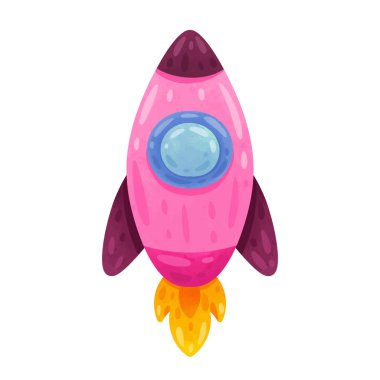 Roket fırlatıldı, beyaz arkaplanda izole edildi, roket vektör çizimi