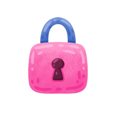 Beyaz arkaplanda izole edilmiş asma kilit veya taşınabilir kilitler, asma kilit vektör illüstrasyonu