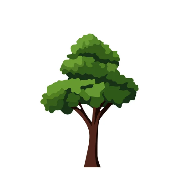 Desenhos Animados Árvore Verde Vetor Ilustração Design Modelo Elementos Isolado — Vetor de Stock