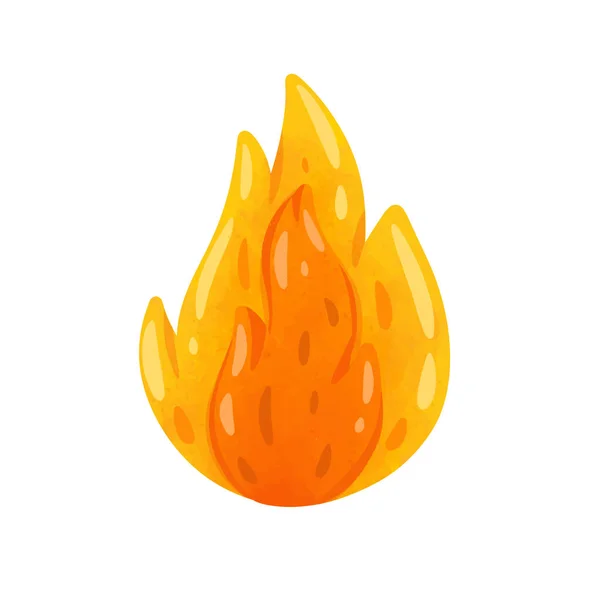 Ładny Ogień Płomień Ikona Wektor Ilustracja Abstrakcyjne Płomienie Kreskówki Izolowane — Wektor stockowy