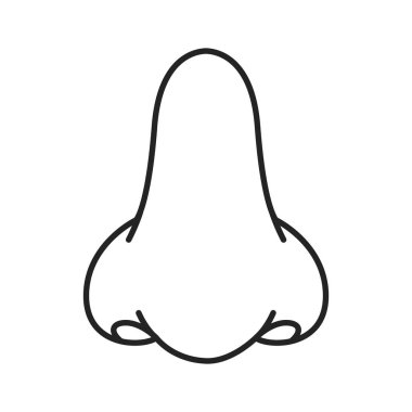 İnsan burun vektör illüstrasyonu, kokunun beş duyusu, sanat tarzında insan burun organı.