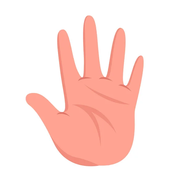 Ανθρώπινη Παλάμη Χέρι Δέρμα Διάνυσμα Εικόνα Αίσθηση Της Αφής Πέντε — Διανυσματικό Αρχείο