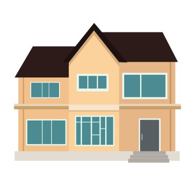 Düz dizayn edilmiş ev binası - Vektör