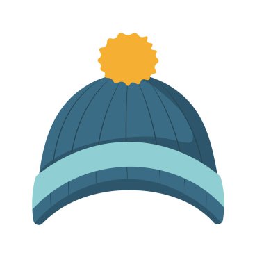 Kışın bere şapka vektör illüstrasyonu, sıcak örülmüş şapka resmi