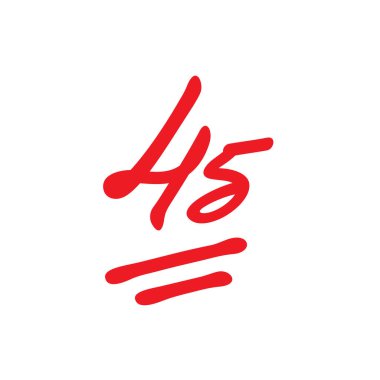 45 puan sınav puanı, 45 puan, vektör illüstrasyonu