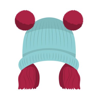 Eşsiz bere vektör resmi, şirin kış şapkası illüstrasyonu