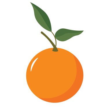 Beyaz arkaplanda izole edilmiş turuncu meyve vektörü çizimi