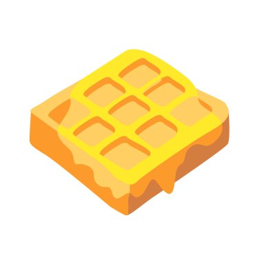 Çizgi film waffles vektör çizimi, beyaz arkaplanda izole