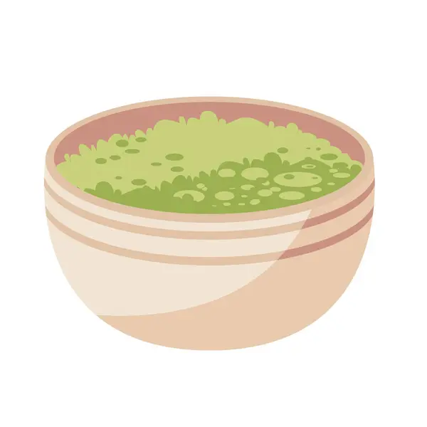 Green Rice Bowl Vector Illustration — Stock Vector