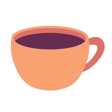 Bir fincan kahve vektörü resmi. Düz tasarım illüstrasyonda kahve fincanı simgesi