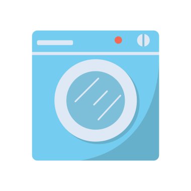 Çamaşır makinesi vektör sanatı, düz simge tasarımı illüstrasyonu