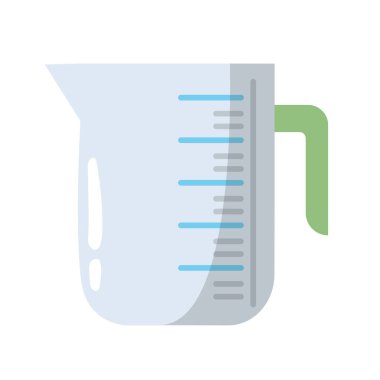 Su ölçme sürahi vektör illüstrasyonu, cam ölçme kabı simgesi, sabıka resmi ölçümü