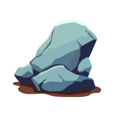 Büyük taş kaya vektör çizimi, büyük doğal kaya görüntüsü, beyaz arkaplanda izole edilmiş.