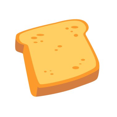 Beyaz ekmek simgesi, düz tasarım vektör çizimi, geleneksel klasik ekmek resmi 