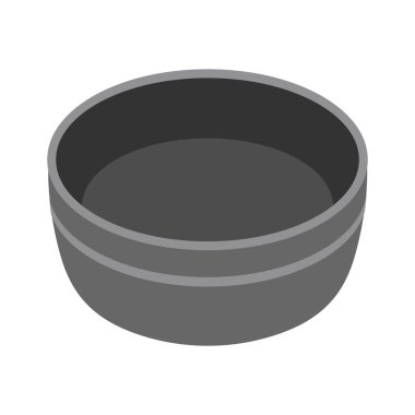 Siyah kâse çizimi düz tasarım tarzında, koyu gri tabaka vektör çizimi