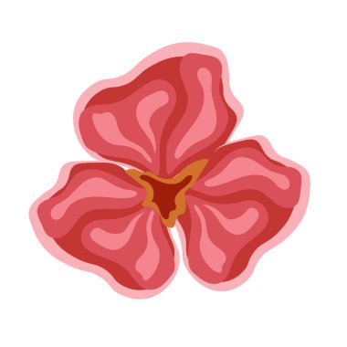 Çizgi film tarzında kırmızı çiçek, tasarım dekorasyonu için vektör illüstrasyonu