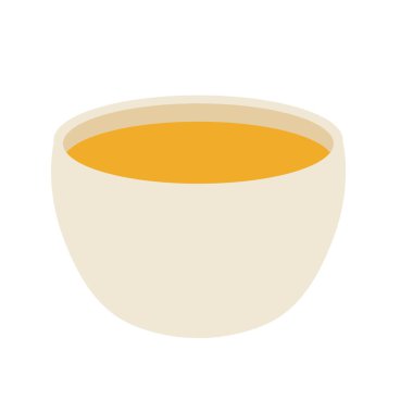 White tea cup isolated on white background, tea glass mug, flat design vector illustration clipart