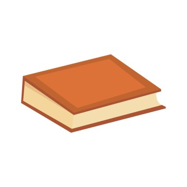 Çizgi roman kahverengi kitap vektör resmi, ders kitabı düz çizim tasarım şablonu elementleri