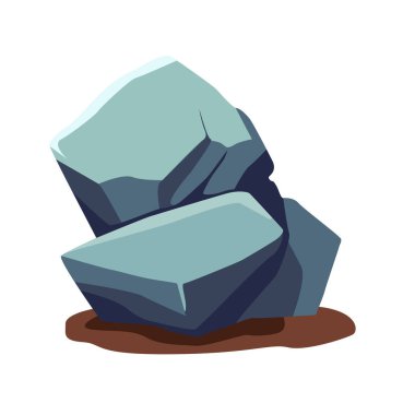 Cartoon stone or rock vector illustration, stones isolated on white, pile of rocks flat image