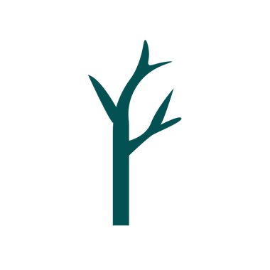 Basit ölü ağaç gövdesi çizimi, yapraksız ağaç silueti resmi