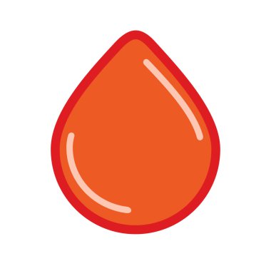 Düz kan damlası ikonu, kırmızı kan damlası vektör görüntüsü, kan bağışı illüstrasyonu
