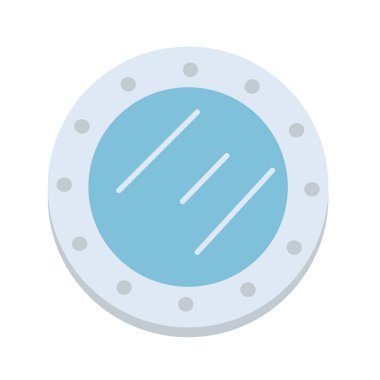 Denizaltı pencere görüntüsü vektör çizimi, düz dizayn tarzında çizgi film penceresi