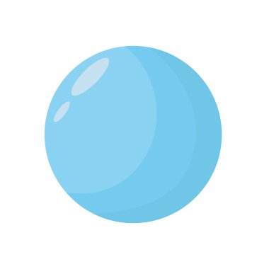 Basit balon ikonu vektör resmi, mavi su damlası illüstrasyonu, sabun köpüğü simgesi, beyaz arkaplanda izole edilmiş yuvarlak su damlası