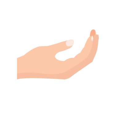 Kaplamalı el düz simgesi tasarım vektör çizimi, beyaz arkaplanda izole