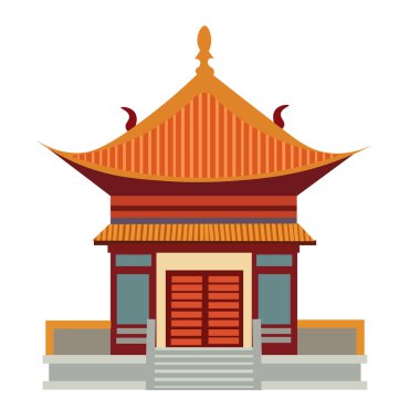 Çince ve Japonca inşa eden vektör çizim şablonu elementleri
