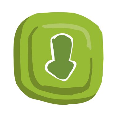 Çizgi film çizim biçimi, mobil uygulama varlığı, video oyunu ui düğmesi ile aşağı ok düğmesi