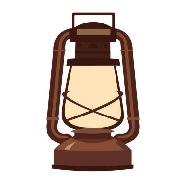 Eski tip gaz lambası vektör sanatı, antika gaz lambaları, retro açık hava kamp feneri, beyaz arka planda izole edilmiş bronz renkli gaz lambası görüntüsü.