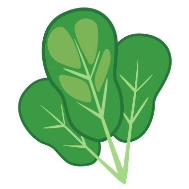 Hardal yeşili sebze çizimi, çizgi film sebzeleri düz simge tasarımı