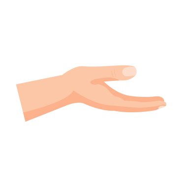 Dikkat el hareketleri vektör clipart resim, cupped el işareti illüstrasyon, el sembolü kaydetmek veya korumak, düz tasarım tarzı, açık avuç içleri 