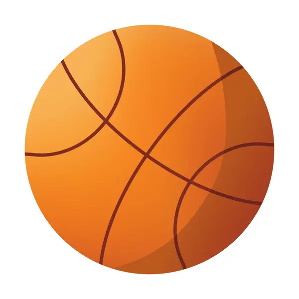 Basketbol topu illüstrasyonu beyaz arka planda izole edilmiş, karton basketbol klip sanat resmi, gambar bola sepeti