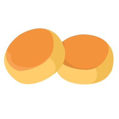 Kue pia veya bakpia patok vektör görüntüsü, bakpia klipsi sanat düz illüstrasyon, Endonezya geleneksel tatlı pasta tatlısı, yerel atıştırmalık gıda Endonezyası