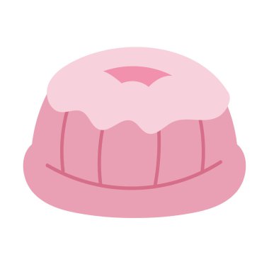 Kue putu ayu pembe vektör çizimi, putu ayu düz ikon klipsli resim, Endonezya geleneksel tatlı pasta tatlısı, yerel atıştırmalık gıda Endonezyası