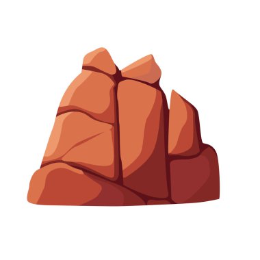 Çöl taşı oluşum vektör illüstrasyonu, çöl uçurumları sanat görüntüsü, çöl kayaları tırmanışı, karikatür doğa elementleri.