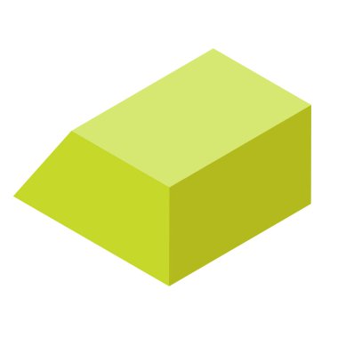 Yeşil trapezyum prizma vektör illüstrasyonu, trapezoidal prizma klipsi sanat görüntüsü, trapezoid prizma klipsi, temel 3d geometrik şekil