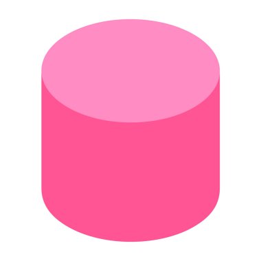 Silindir temel geometrik 3d şekil vektör illüstrasyonu, üç boyutlu klipsli resim, tabung bangun ruang tiga boyutu