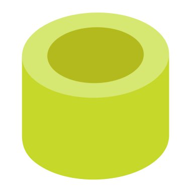 Tüp temel 3d geometrik şekil vektör çizimi, beyaz arkaplanda izole edilmiş, gambar bangun ruang tiga dimensi