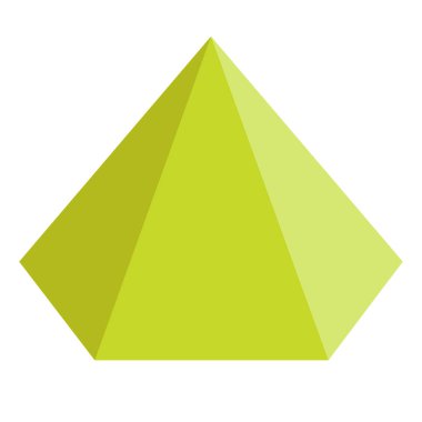 Hexacone vektör illüstrasyonu, altıgen piramit temel 3d şekil klipsi resim, geometrik şekiller matematik eğitimi