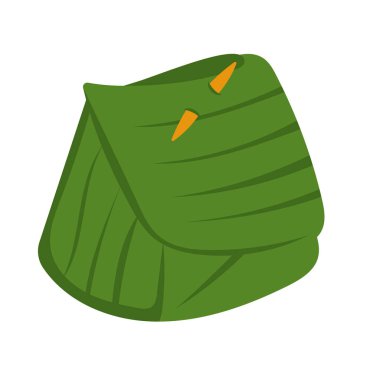 Nasi bungkus daun pisang vector illustration, food wrapped in banana leaves, bothok or botok clip art clipart