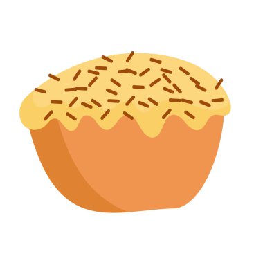 Kue pukis meses ya da pukis kek çizimi beyaz arka planda izole edilmiş, Endonezya geleneksel çerezi, kue pukis kek düz ikonu, kue basah jadana pasar geleneği, jajan lokal Endonezya